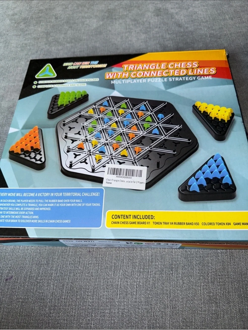 Triangle Chess Strategy Board Game - Multi-Color Hex Playset